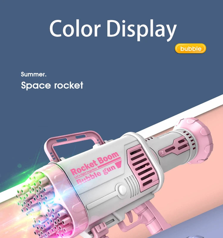 69/64 Holes Gatling Bubble Gun with Light