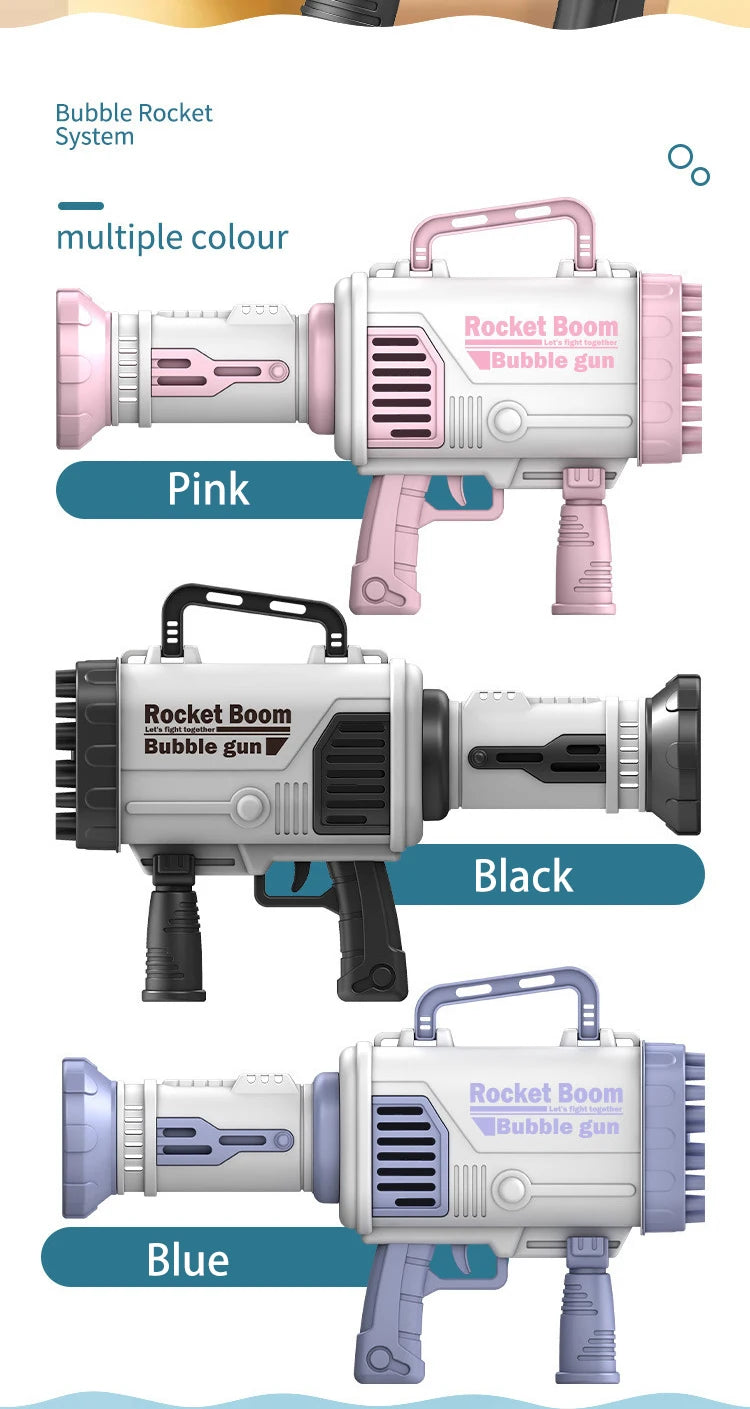 69/64 Holes Gatling Bubble Gun with Light