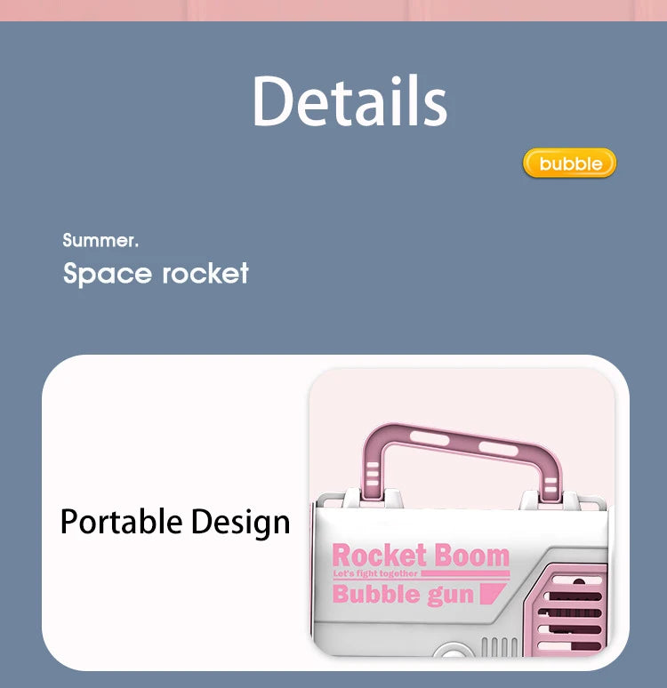 69/64 Holes Gatling Bubble Gun with Light