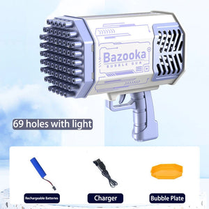 69/64 Holes Gatling Bubble Gun with Light