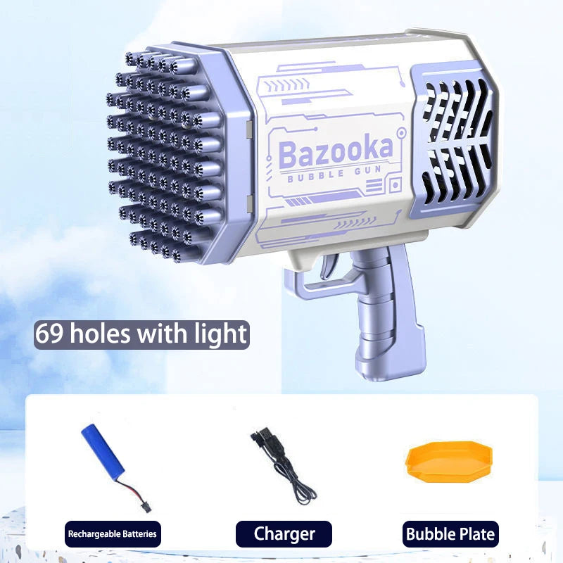 69/64 Holes Gatling Bubble Gun with Light