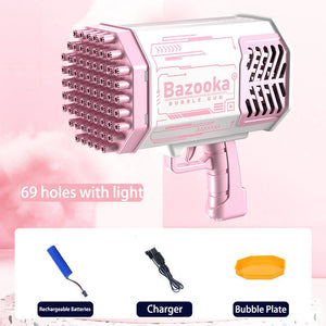 69/64 Holes Gatling Bubble Gun with Light