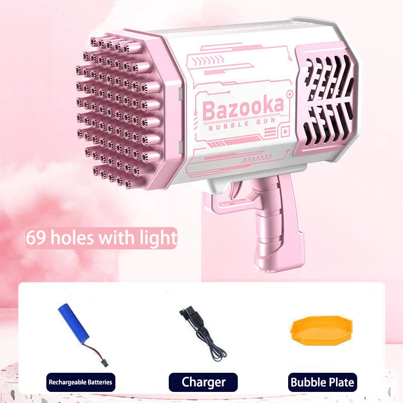 69/64 Holes Gatling Bubble Gun with Light